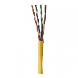 966956-16-02 Coleman Cable 24 AWG 4 Pair Unshielded Twisted Pairs (UTP) Solid Bare Copper CMP Cat5e Plenum Network Cable - 1000' Pull Box - Yellow