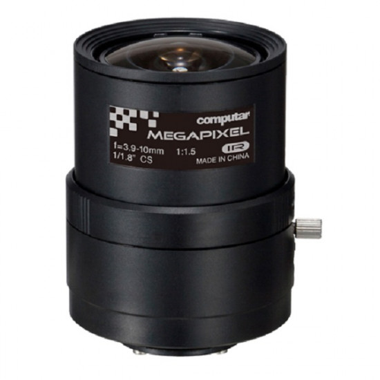 E3Z3915CS-MPWIR Computar 8MP/4K 1/1.8" 3.9-10mm Varifocal F1.5-F16C CS Mount Manual Iris IR Corrected Lens