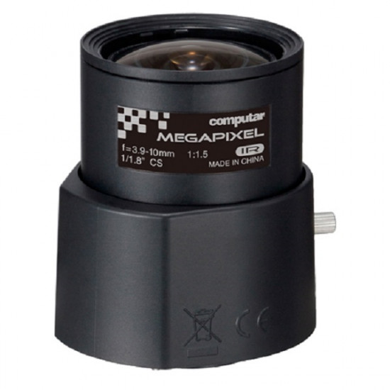 EG3Z3915FCS-MPWIR Computar 8MP/4K 1/1.8" 3.9-10mm Varifocal F1.5-F360C CS Mount DC Auto Iris IR Corrected Lens EG3Z3915FCS-MPWIR Computar 8MP/4K 1/1.8" 3.9-10mm Varifocal F1.5-F360C CS Mount DC Auto Iris IR Corrected Lens