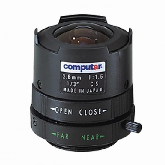 T2616FICS Computar CS-Mount 2.6mm F/1.6 Monofocal Manual Iris Lens