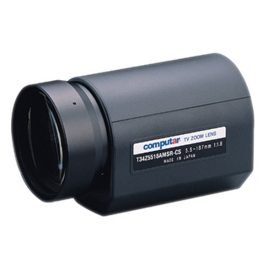 T34Z5518AMSR-CS Computar 1/3" CS-Mount 5.5-187mm Motorized Zoom F/1.8 Video Auto Iris Lens