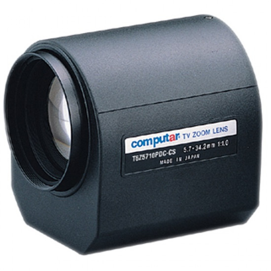 T6Z5710PDC-CS Computar 1/3" 5.7-34.2mm Motorized Remote Control F1-F360C CS Mount DC Auto Iris Lens