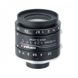 V1628-MPY Computar 1.1" C-Mount 16mm F/2.8 12 Mega-Pixel Ultra Low Distortion Manual Iris Lens