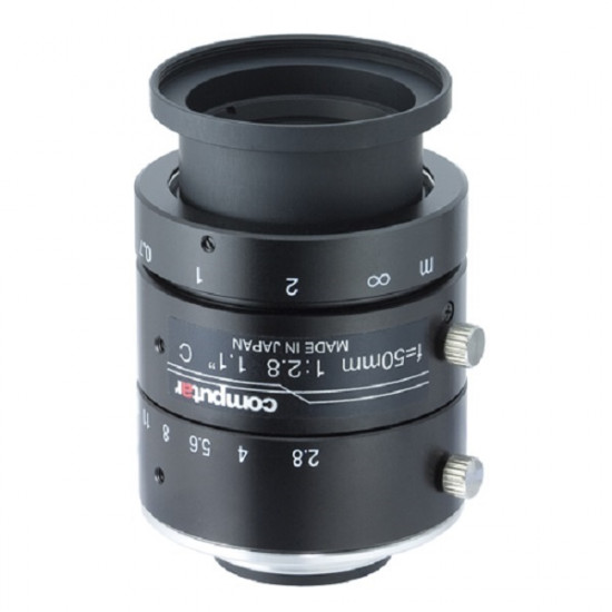 V5028-MPY Computar 1.1" C-Mount 50mm F/2.8 12 Mega-Pixel Ultra Low Distortion Manual Iris Lens V5028-MPY Computar 1.1" C-Mount 50mm F/2.8 12 Mega-Pixel Ultra Low Distortion Manual Iris Lens