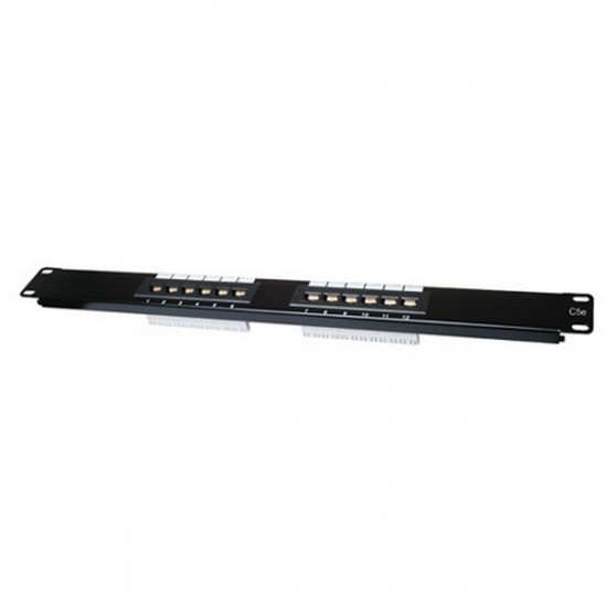 CAT 5E Patch Panel 12 Port 1U Rack Mount