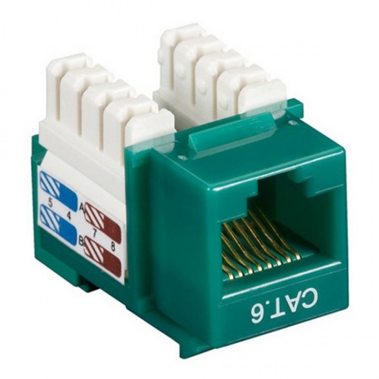 CAT6 RJ45 Punch Down Keystone Jack - Green