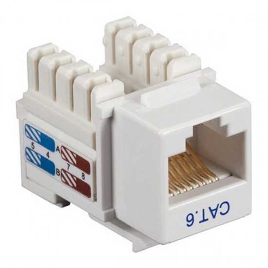 CAT6 RJ45 Punch Down Keystone Jack - White