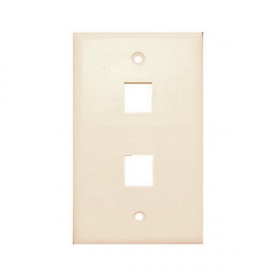 WP-2P-IV Single Gang Wall Plate - 2 Port - Ivory