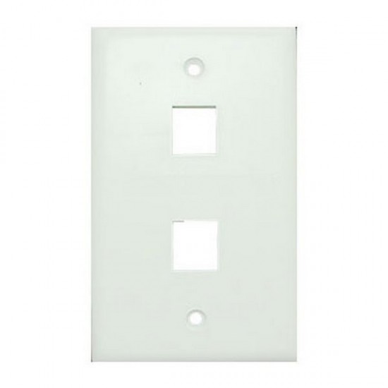 WP-2P-WH Single Gang Wall Plate - 2 Port - White