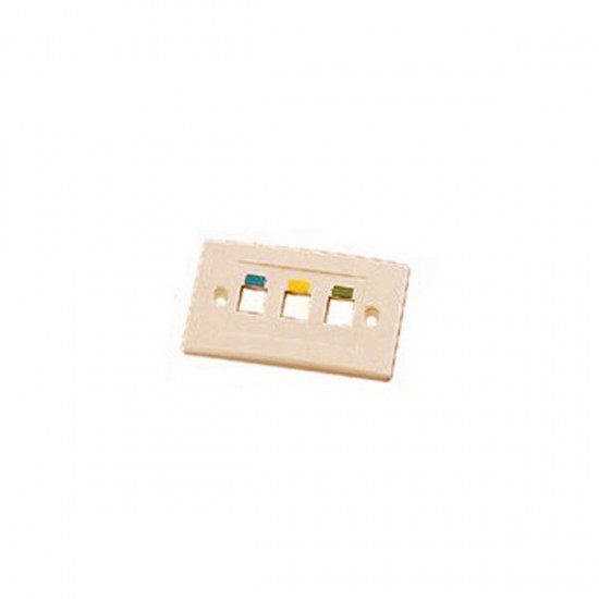 WPIC-3P-IV-H Single Gang Horizontal Wall Plate Icon Style - 3 Port - Ivory