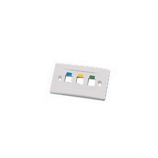 WPIC-3P-WH-H Single Gang Horizontal Wall Plate Icon Style - 3 Port - White