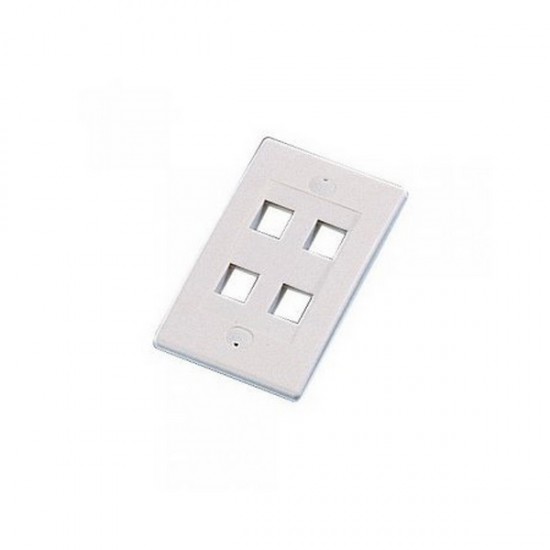 WPIC-4P-WH Single Gang Wall Plate Icon Style - 4 Port - White