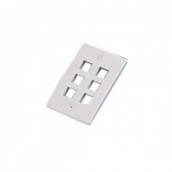 WPIC-6P-WH Single Gang Wall Plate Icon Style - 6 Port - White