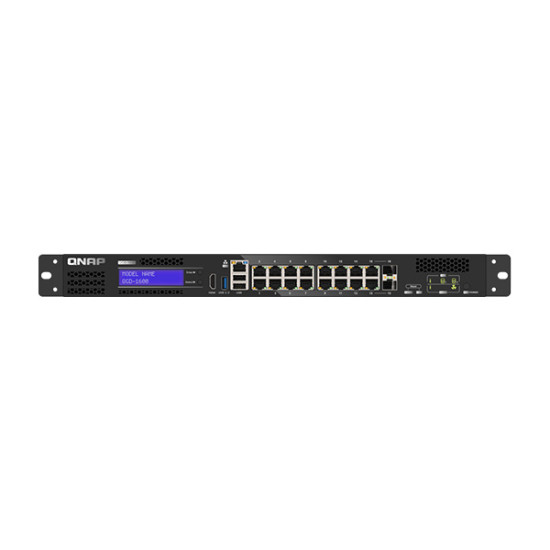 QGD-1600-4G-US QNAP 14 x 1GbE RJ45 Ports with 2 x 1GbE RJ45/SFP Combo Ports 100W Web Managed PoE Switch - 4GB RAM