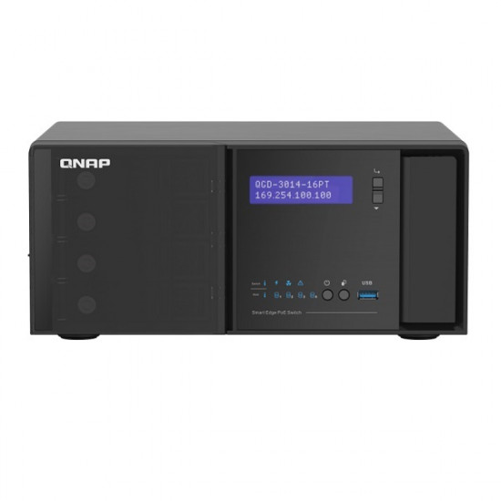 QGD-3014-16PT-8G-US QNAP 16 Gigabit PoE Ports 140W Total Budget Desktop Web Managed PoE Switch