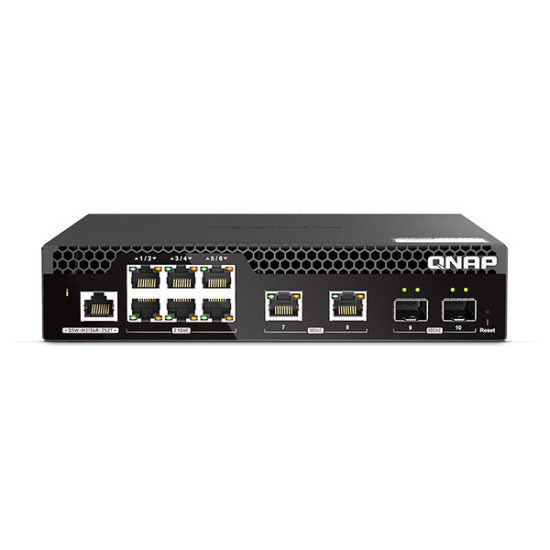 QSW-M2106R-2S2T-US Qnap 6 x 2.5Gbps RJ45 Plus 2 x 10GbE BASE-T RJ45 and 2 x SFP+ Ports Rackmount Web Managed Switch