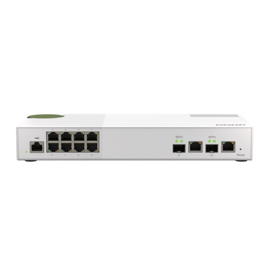 QSW-M2108-2C QNAP 8 x 2.5GbE Ports and 2 x 10GbE/RJ45 Ports Layer 2 Web Managed Switch for SMB Network Deployment
