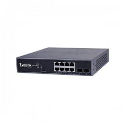 AW-GEV-104B-130 Vivotek 8 Gigabit PoE + 2 Gigabit Port 130W Total Budget VivoCam Web Smart Managed PoE Switch