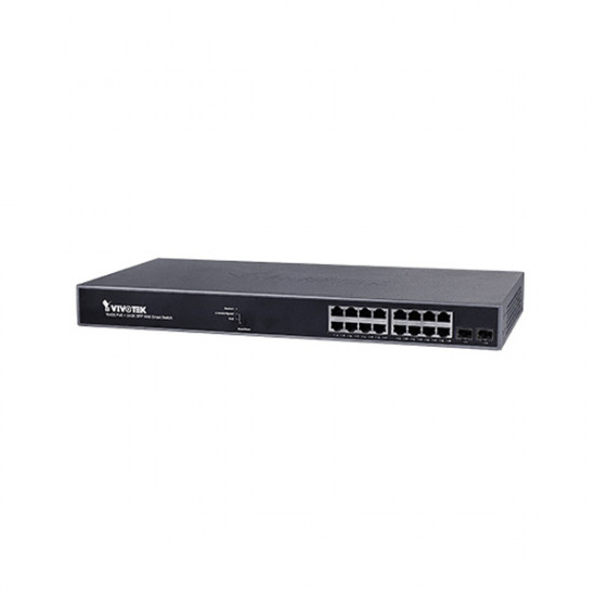 AW-GEV-184B-250 Vivotek 16 Gigabit PoE + 2 Gigabit Port 250W Total VivoCam Web Smart Managed PoE Switch